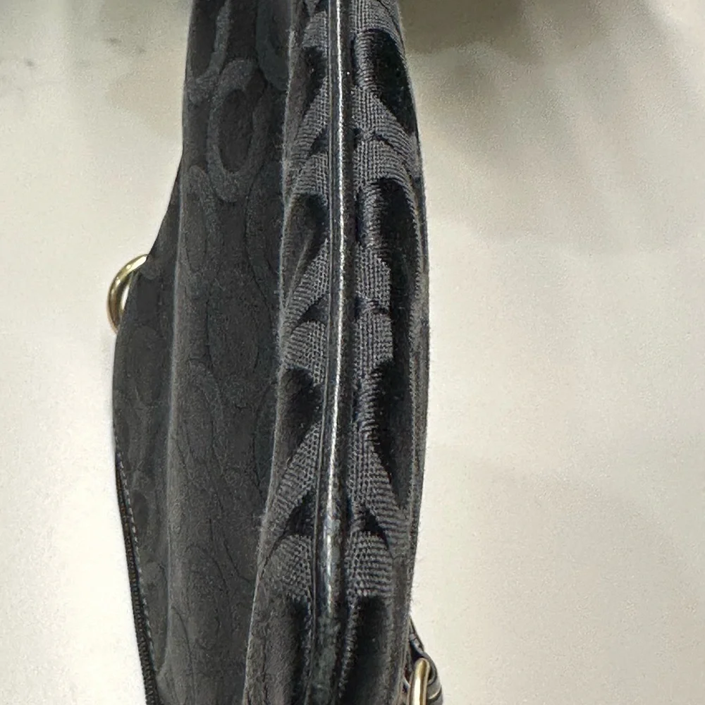 Coach Black Signature Crossbody Bag with Gold Hardware